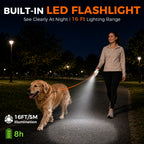 16ft Retractable Dog Leash with LED Light for Small Medium Large Dogs up to 66 lbs | Sevy Glowie