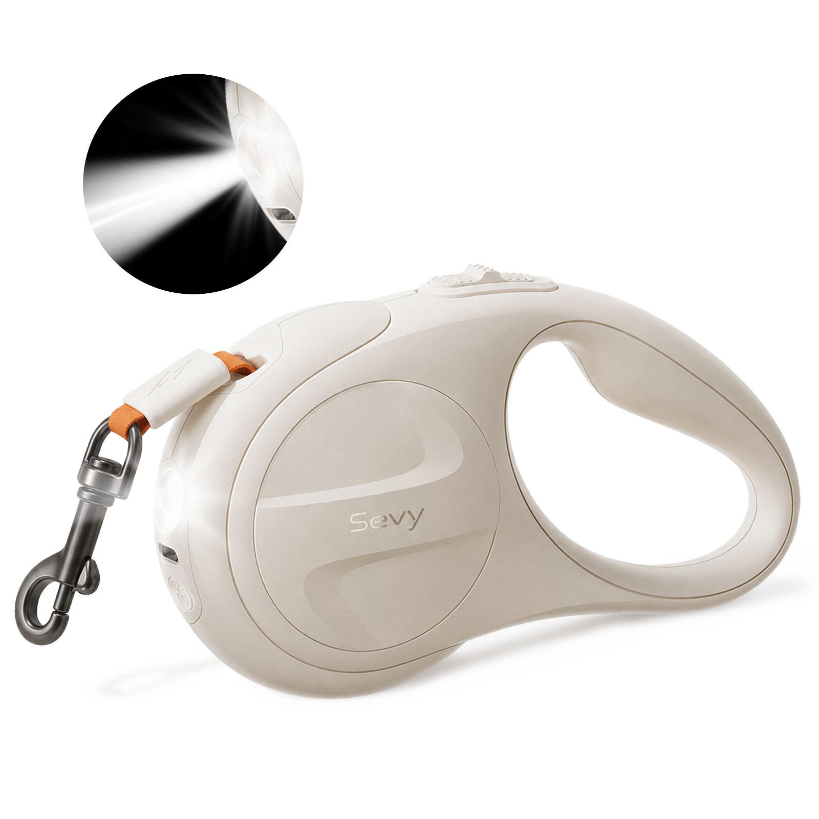 16ft Retractable Dog Leash with LED Light for Small Medium Large Dogs up to 66 lbs | Sevy Glowie