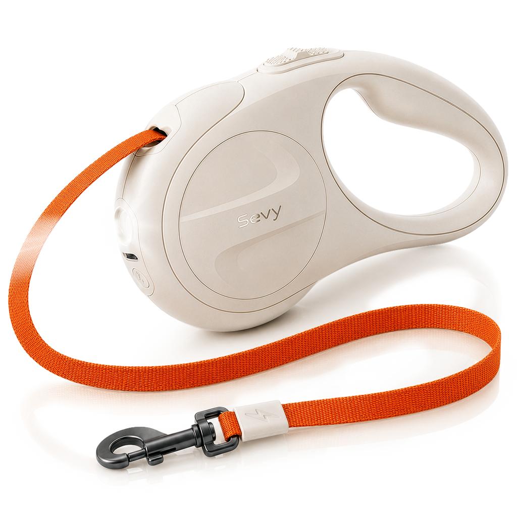 16ft Retractable Dog Leash with LED Light for Small Medium Large Dogs up to 66 lbs | Sevy Glowie
