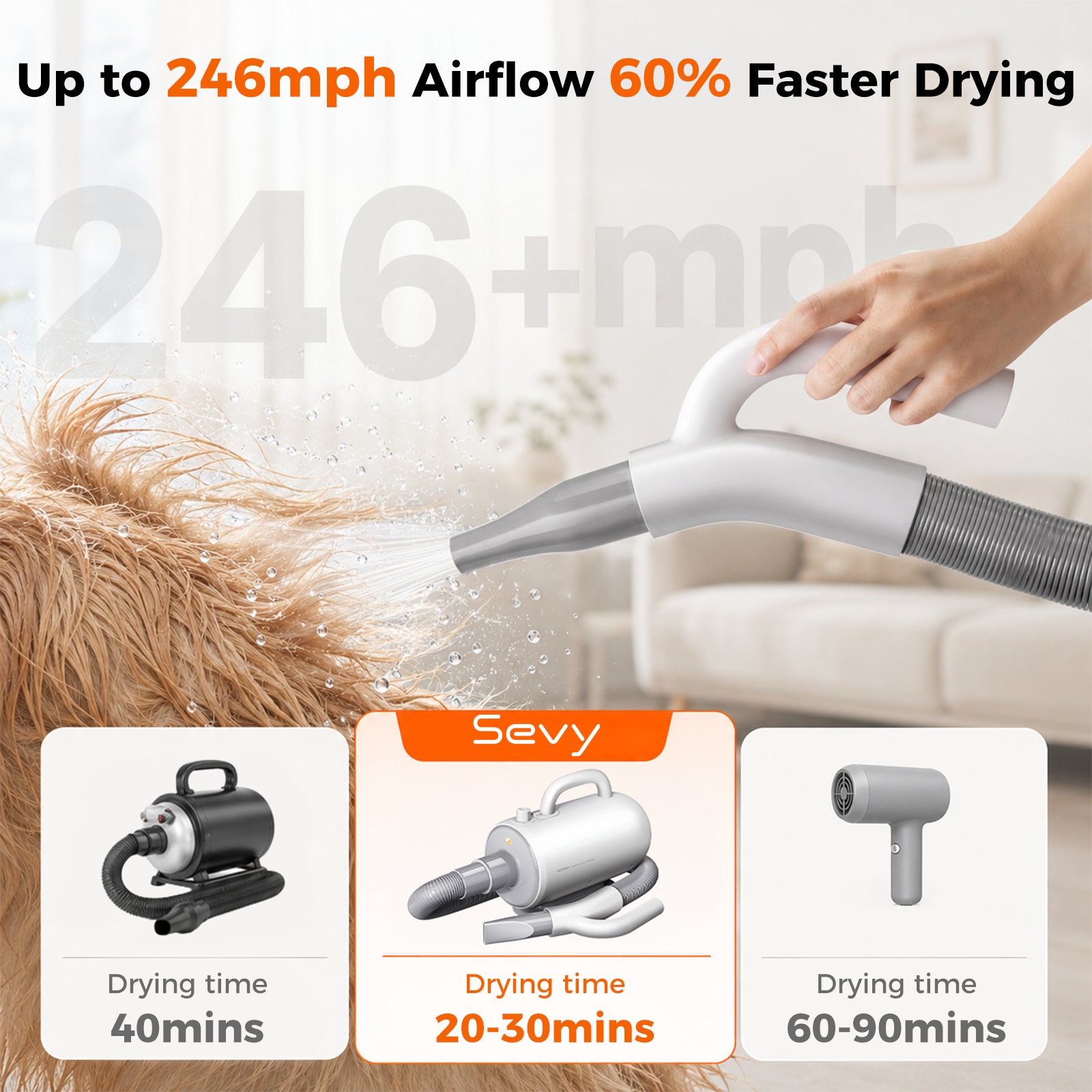 2-in-1 Dog Grooming Vacuum, Dog Dryer & Blower | Sevy Sucky