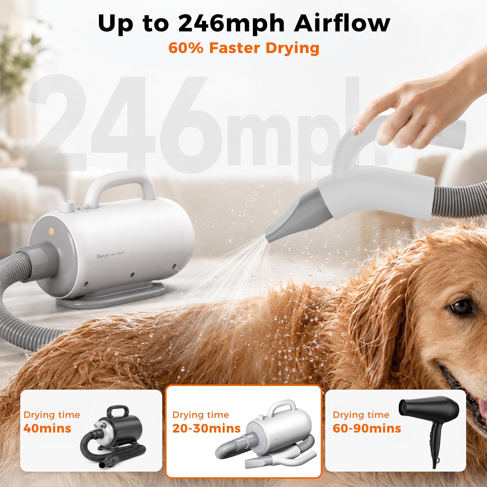 SEVY dog grooming dryer faster drying