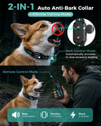 sevy 2-in-1 auto anti-bark collar
